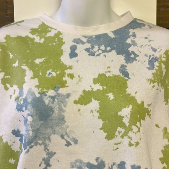 Just Be Green and Blue Tie Dye Soft and Comfy Crewneck Sweatshirt- Medium - Picture 2 of 7